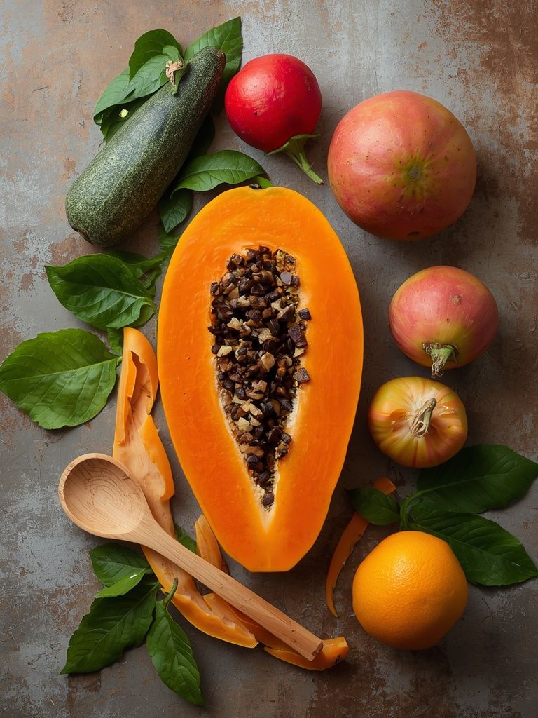 Papaya, reif, roh