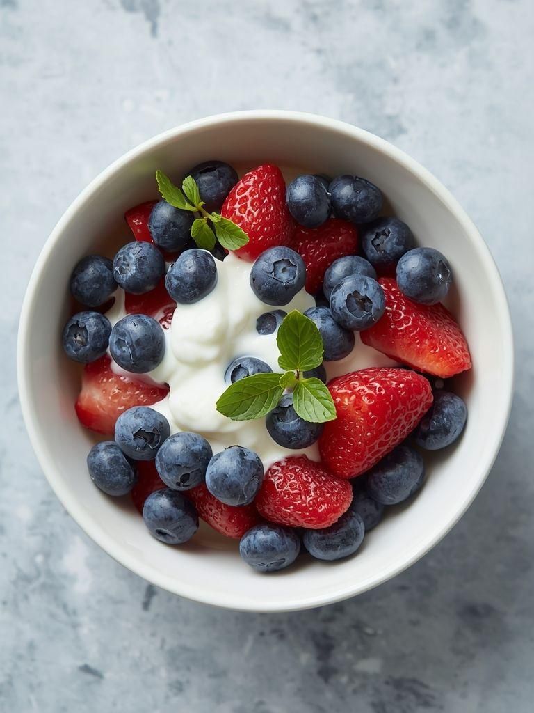 Amerikanische Blaubeeren mit Joghurt (leichte Version)