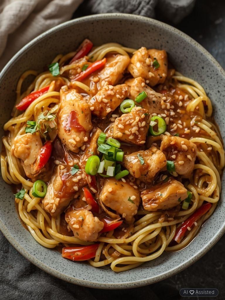 Chicken in Asian Sauce with Noodles