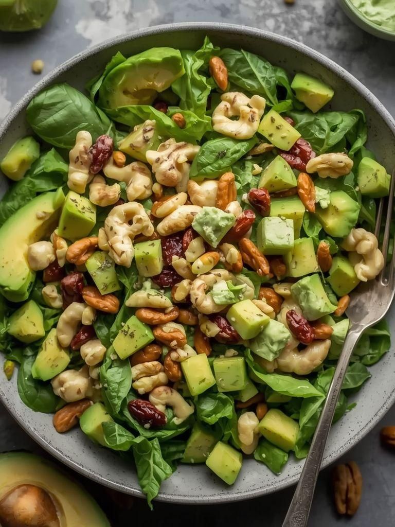 Nut Salad with Avocado Dressing