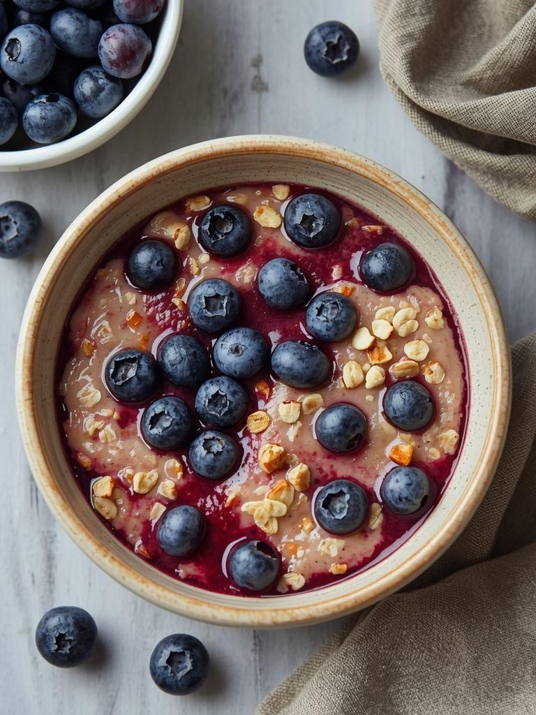 Oatmeal with Blueberries (lactose-free version)