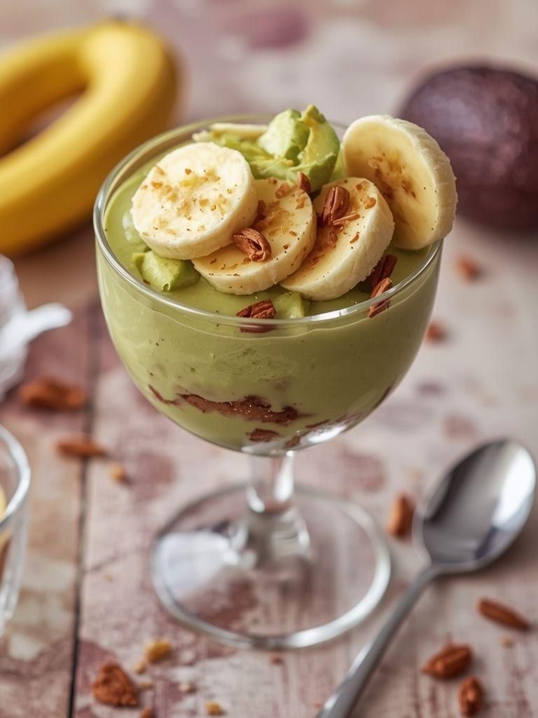 Dessert mit Avocado und Banane