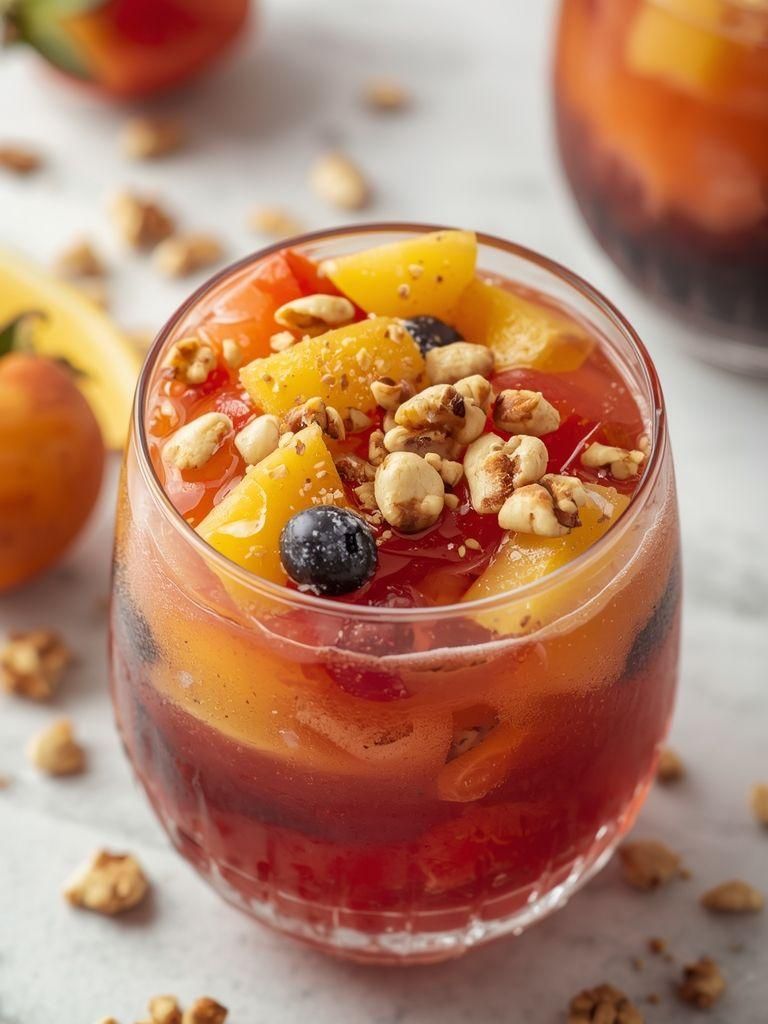 Fruit cocktail with walnuts