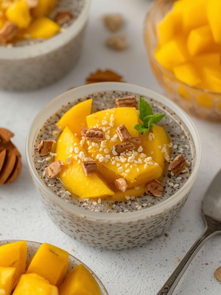 Kokos-Chia-Pudding mit Mango
