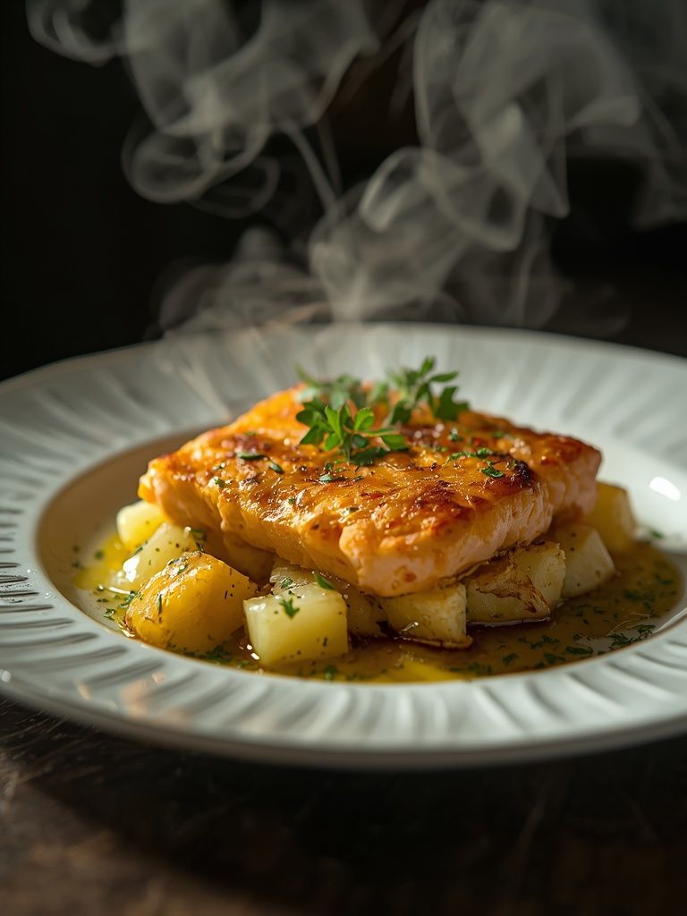 Potato and salmon casserole