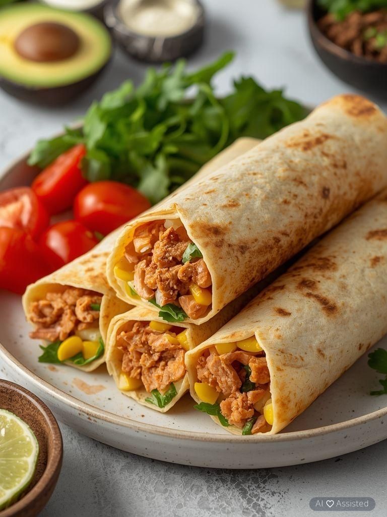 Tortilla Rolls with Tuna and Corn